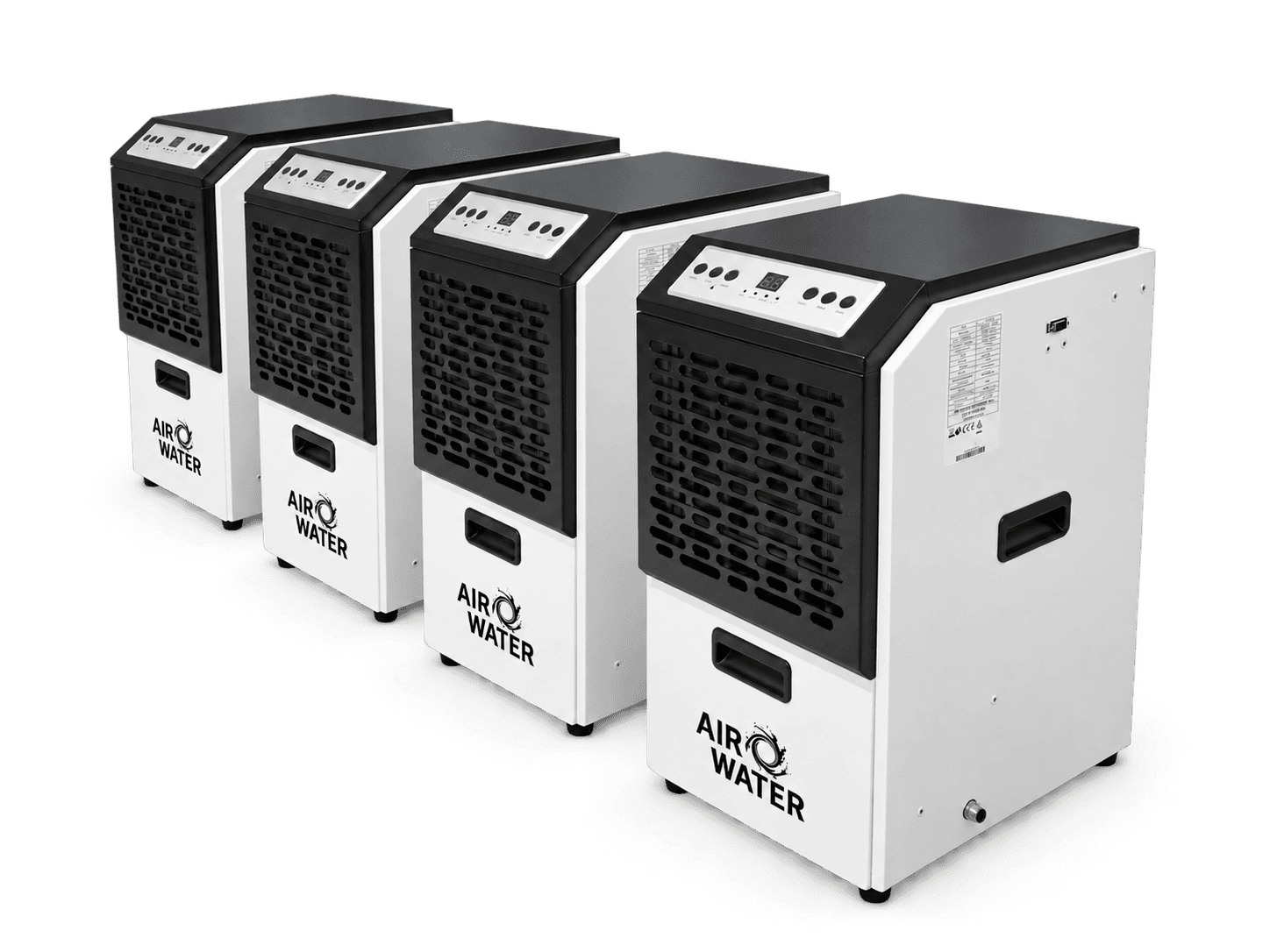 Four Air Water™ atmospheric water generators arranged as a scalable installation